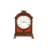 A LATE 18TH CENTURY GEORGE III MAHOGANY AND BRASS MOUNTED FUSEE TABLE / BRACKET CLOCK BY BARRAUD,