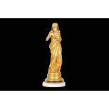 ALBERT-ERNEST CARRIER-BELLEUSE (FRENCH, 1824-1887): A LATE 19TH CENTURY GILT BRONZE AND IVORY (
