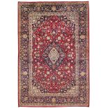 A FINE SILK KASHAN RUG, CENTRAL PERSIA approx: 6ft.10in. x 4ft.6in.(208cm. x 137cm.) Classic for