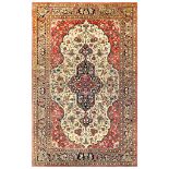 A QUM SILK RUG, CENTRAL PERSIA approx: 6ft.9in. x 4ft.5in.(205cm. x 135cm.) This rug has full pile