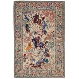 AN EXTREMELY FINE PART SILK ISFAHAN RUG, CENTRAL PERSIA approx: 5ft. x 3ft.5in.(152cm. x 104cm.)