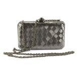 Rodo Silver Metal Evening Bag, 1990s, basket weave