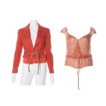 Two Yves Saint Laurent pieces, to include a red co