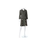 Miu Miu Wool Skirt Suit, green flecked wool skirt