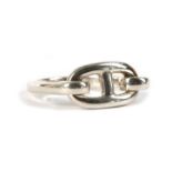 Hermes Chain D'Ancre Silver Ring, 925 silver, size 47 Condition Grade B+