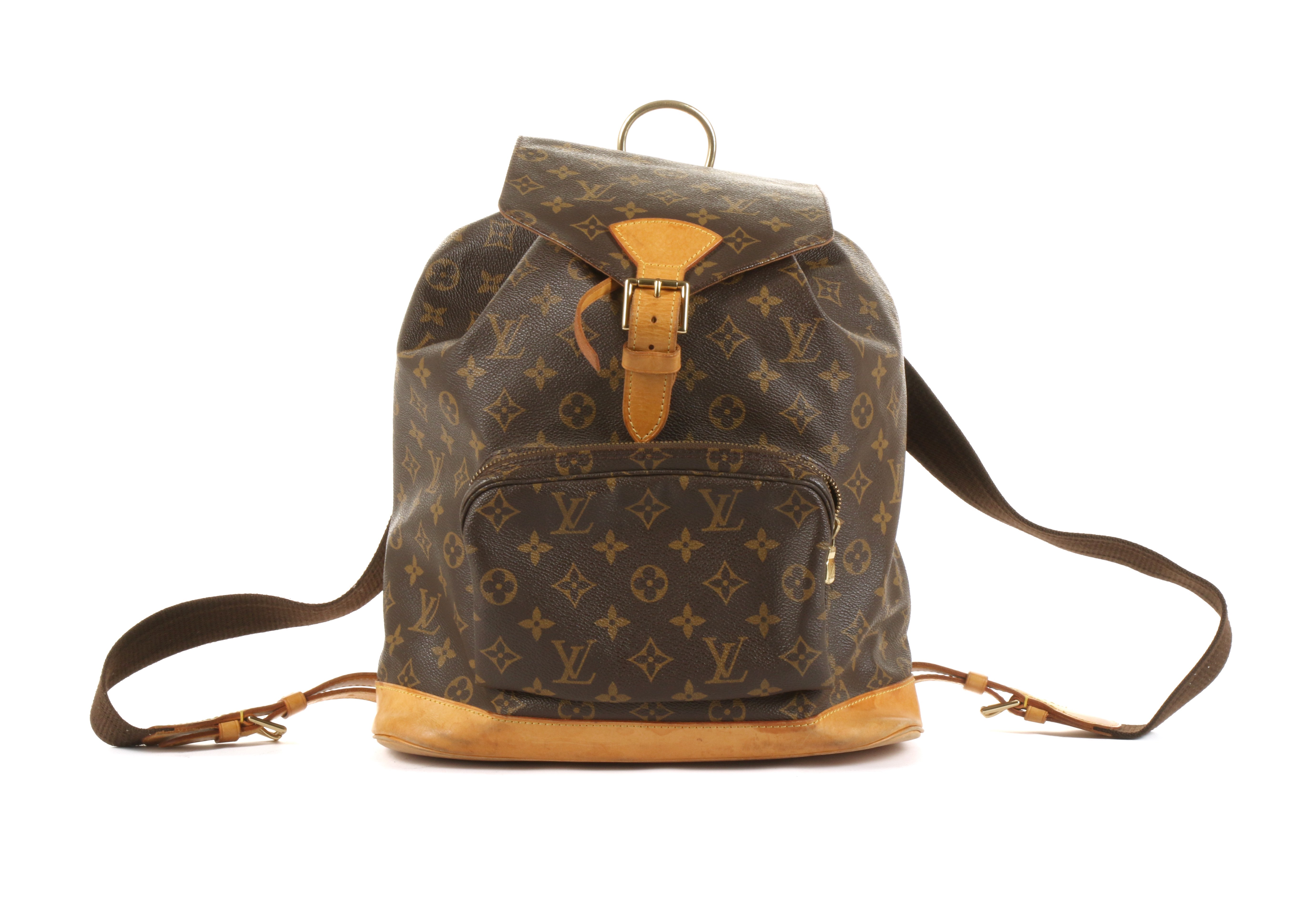 Louis Vuitton Montsouris Backpack, c. 1997, monogram canvas with leather trim and gold tone