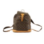 Louis Vuitton Montsouris Backpack, c. 1997, monogram canvas with leather trim and gold tone