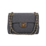 Chanel Grey Wool Jersey Maxi Classic Flap Bag, ear