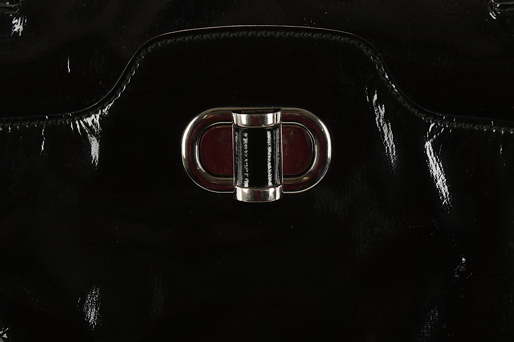 Alexander McQueen Black Patent Tote Bag, silver to - Image 2 of 5