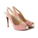 Christian Louboutin Red and White Striped Heels, p