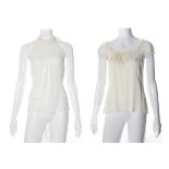 Two Chanel Tops, to include a cream silk top, c. 2