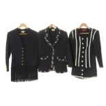 Two Valentino Night and Boutique navy skirt suits,