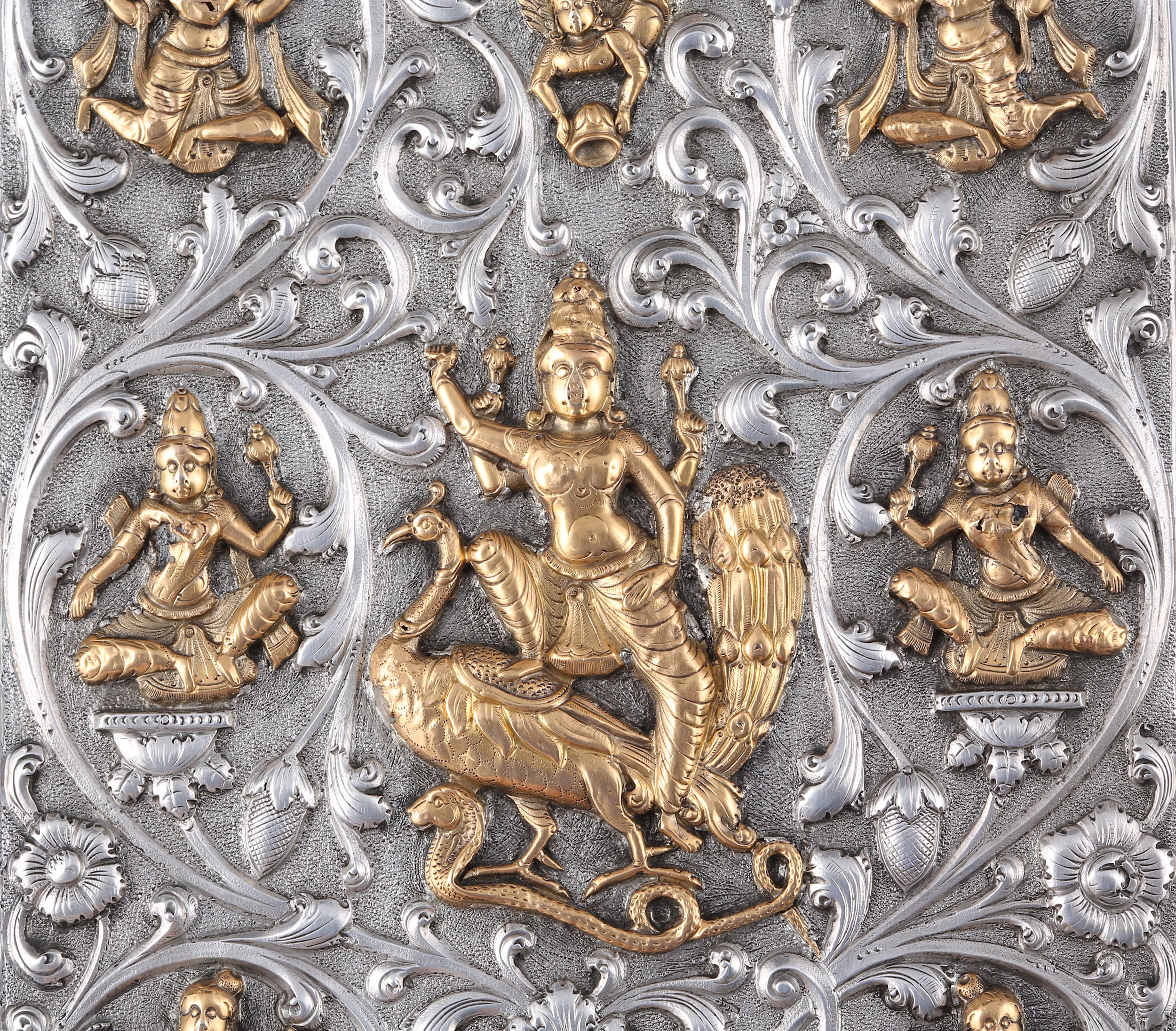 A silver mirror and brush with overlaid gold decoration, Thanjavur (Tanjore), South India, late 19th - Image 6 of 6