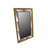 A Victorian rectangular giltwood and gesso marginal plate wall mirror, with scroll and bead frame,