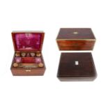 ***WITHDRAWN*** A Victorian rosewood Gentleman's case, 19th Century, fitted with glass jars with