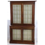 An early Victorian mahogany Chiffonier cabinet, enclosed by four pleated brass lattice doors, with a