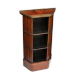 A pair of small rosewood open bookcases with pierced brass galleries, the sides applied with