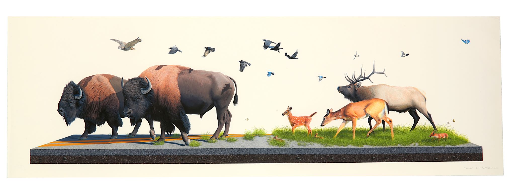 Josh Keyes (American b.1969), 'Sowers', 2012, scre