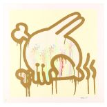 Nomad (German), Skull Bunny (Gold), 2009, hand embellished screenprint in colours, signed, dated and