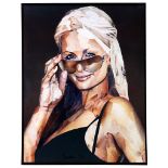 Jonathan Yeo (British b.1970), 'Paris Hilton', 2008, offset lithograph in colours, signed in black