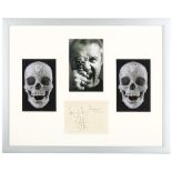 Damien Hirst (British b.1965), hand drawn doodle and signature, pen on paper, framed together with