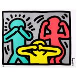 Keith Haring (American 1958-1990), 'See No Evil, Hear No Evil, Speak No Evil', offset lithograph