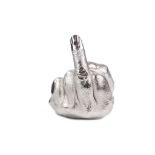 Ai Weiwei (Chinese b.1957), 'Finger Sculpture', 2017, electroplated rhodium on cast urethane