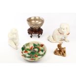 An interesting collection of Asian items, to include Japanese white glazed porcelain figure of a