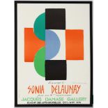 A vintage exhibition poster, 'Hommage à Sonia Delaunay pour son 90eme anniversaire', Jacques