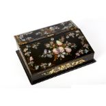 A good late Victorian paper mache and lacquered ladies desk writing slope, late 19th Century,