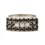 A sapphire and diamond dress ring, ring size L