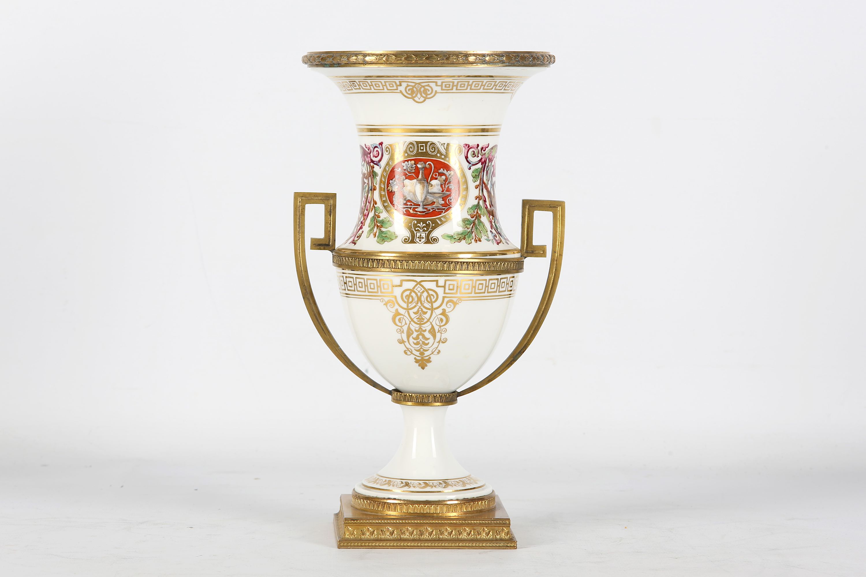 A 19TH CENTURY FRENCH SEVRES PORCELAIN AND GILT BR - Image 6 of 7