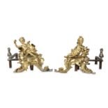 A PAIR OF LATE 19TH CENTURY FRENCH BRONZE CHENETS