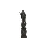 A 19TH CENTURY BRONZE FIGURE OF THE MADONNA  the s