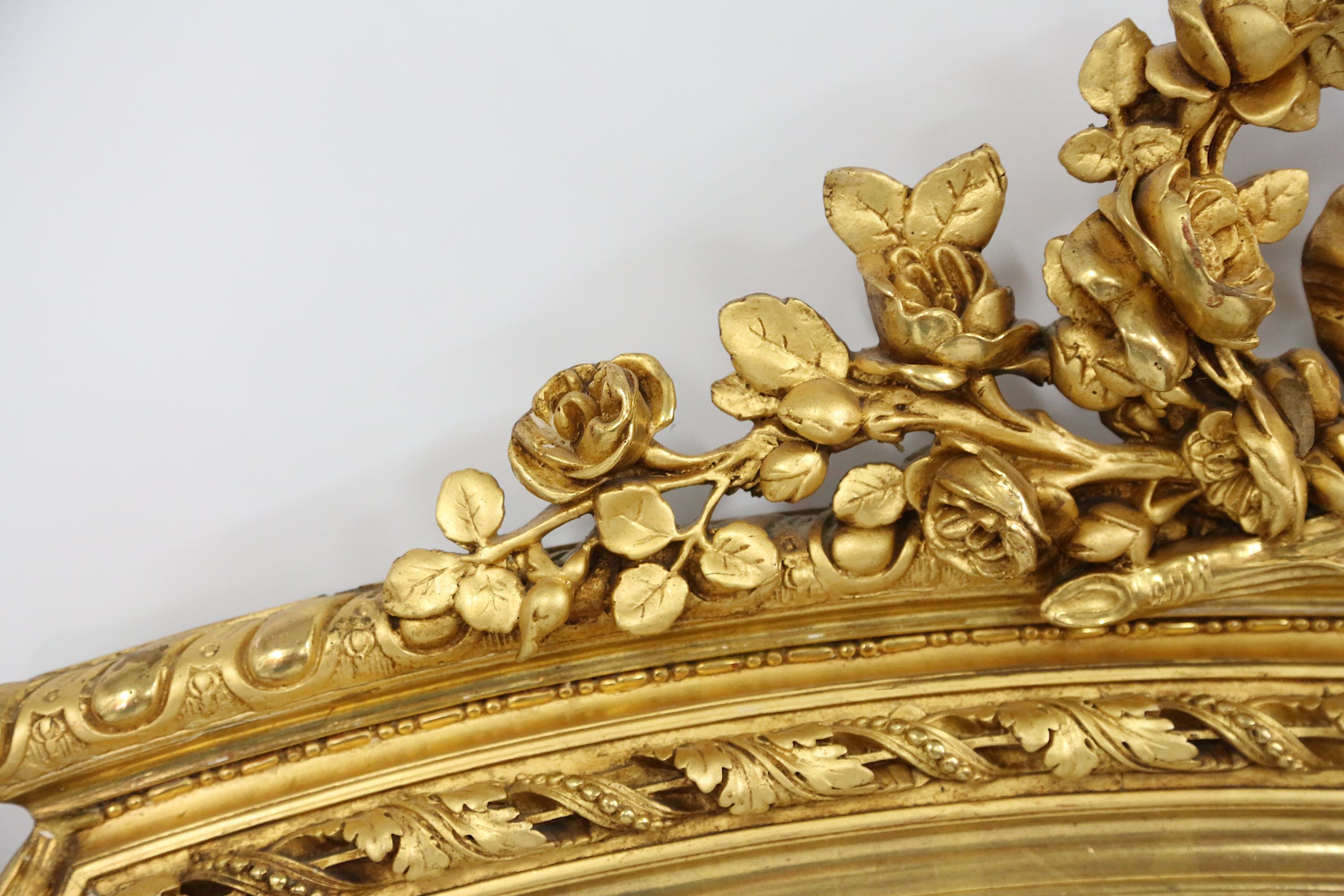 A LATE 19TH CENTURY FRENCH GILTWOOD AND GESSO WALL - Image 3 of 5