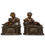 A PAIR OF LATE 19TH CENTURY FRENCH BRONZE CHENETS