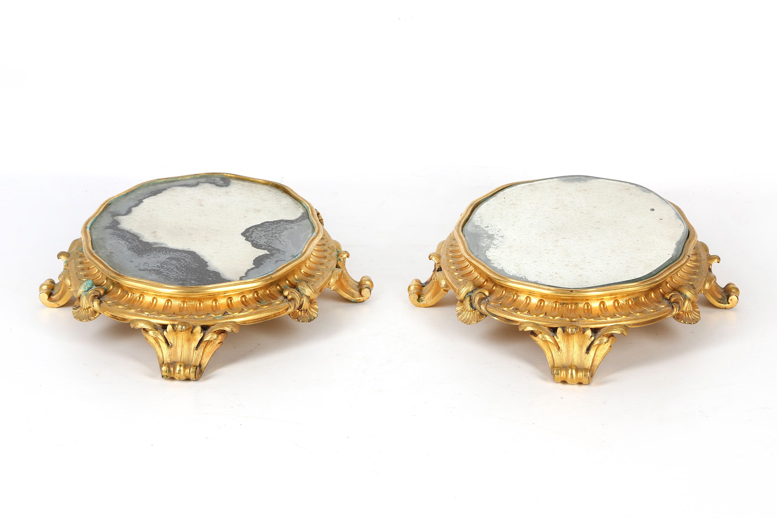 A PAIR OF 19TH CENTURY GILT BRONZE AND MIRRORED GL - Image 2 of 6