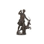 AFTER THE ANTIQUE: A 19TH CENTURY BRONZE FIGURE OF