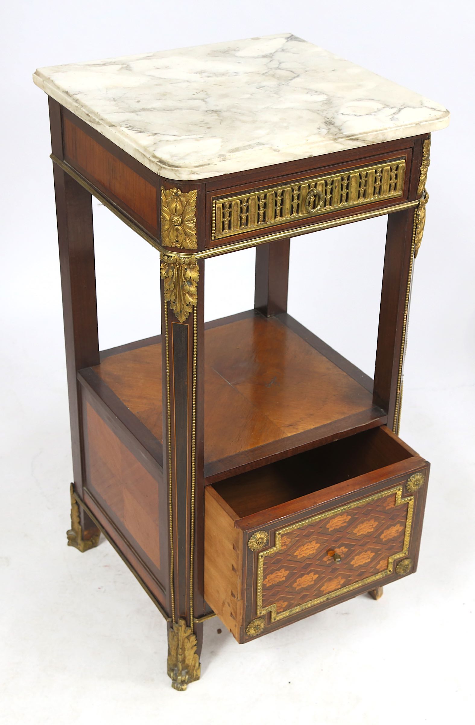 A LATE 19TH CENTURY FRENCH MAHOGANY, CUBE PARQUETR - Image 7 of 7