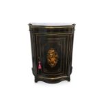 A LATE 19TH CENTURY FRENCH EBONISED, MARQUETRY INL