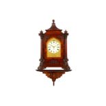 A FINE AND LARGE MID 19TH CENTURY ENGLISH MAHOGANY QUARTER CHIMING MUSICAL BRACKET / TABLE CLOCK
