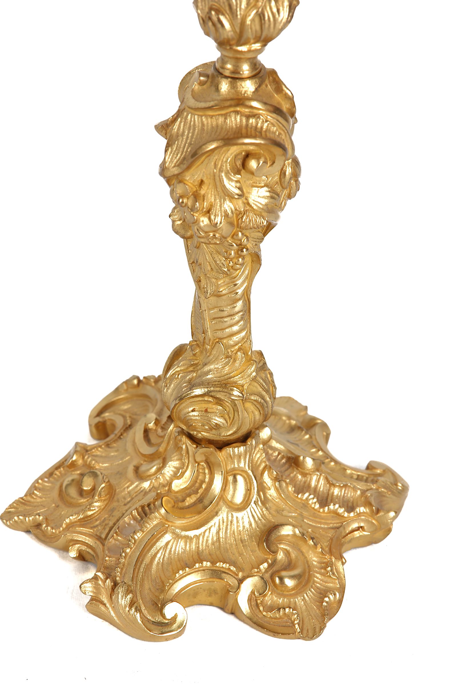 A PAIR OF LATE 19TH CENTURY FRENCH GILT BRONZE CAN - Image 3 of 4