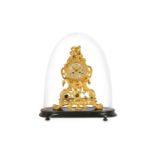 A MID 19TH CENTURY FRENCH GILT BRONZE MANTEL CLOCK BY RAINGO FRERES, PARIS the pierced, ornate