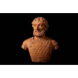 A TERRACOTTA BUST OF A SOLDIER, PROBABLY SOUTH NET