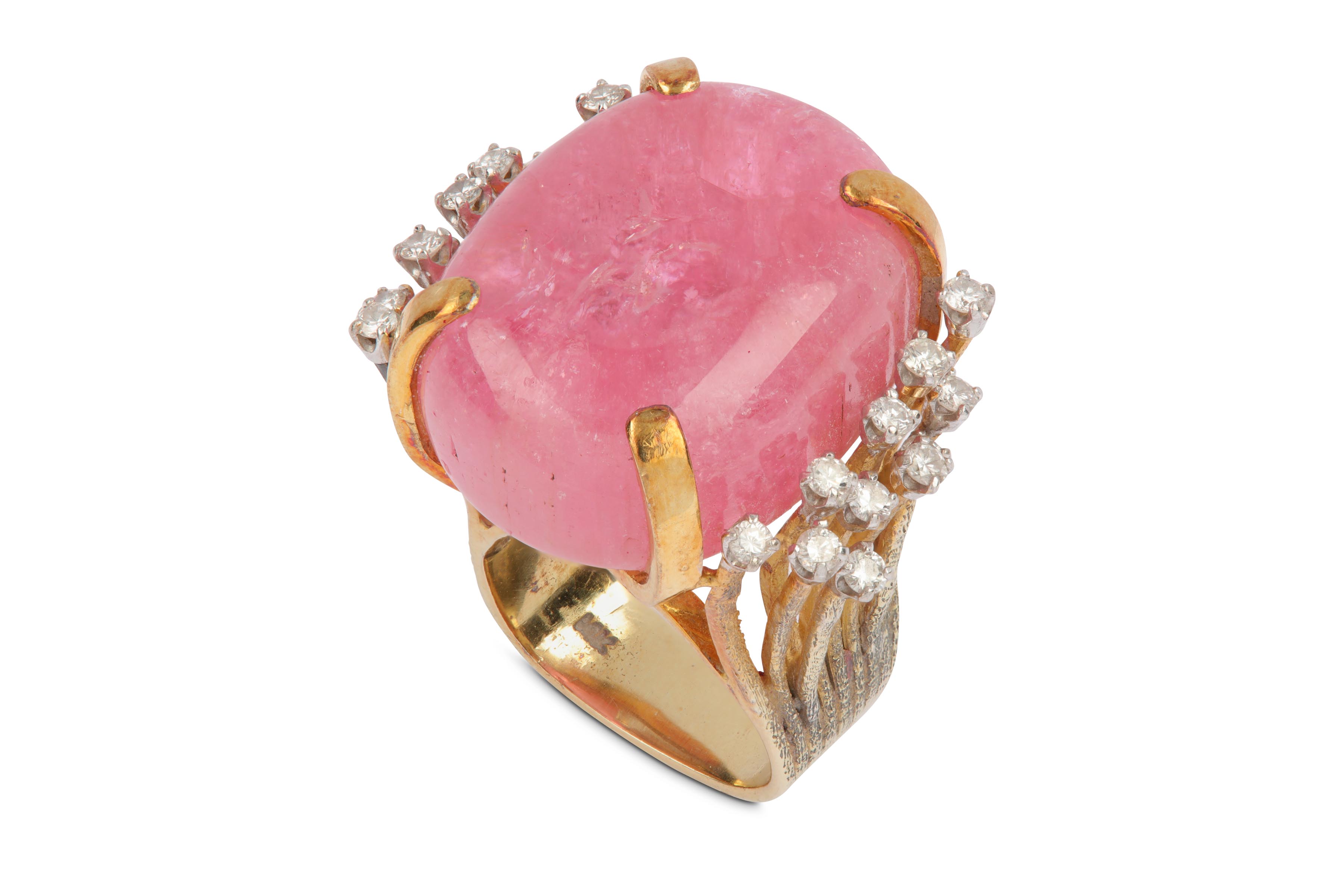 A pink tourmaline and diamond dress ring, circa 19 - Image 2 of 2