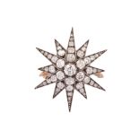 A diamond star brooch, circa 1880