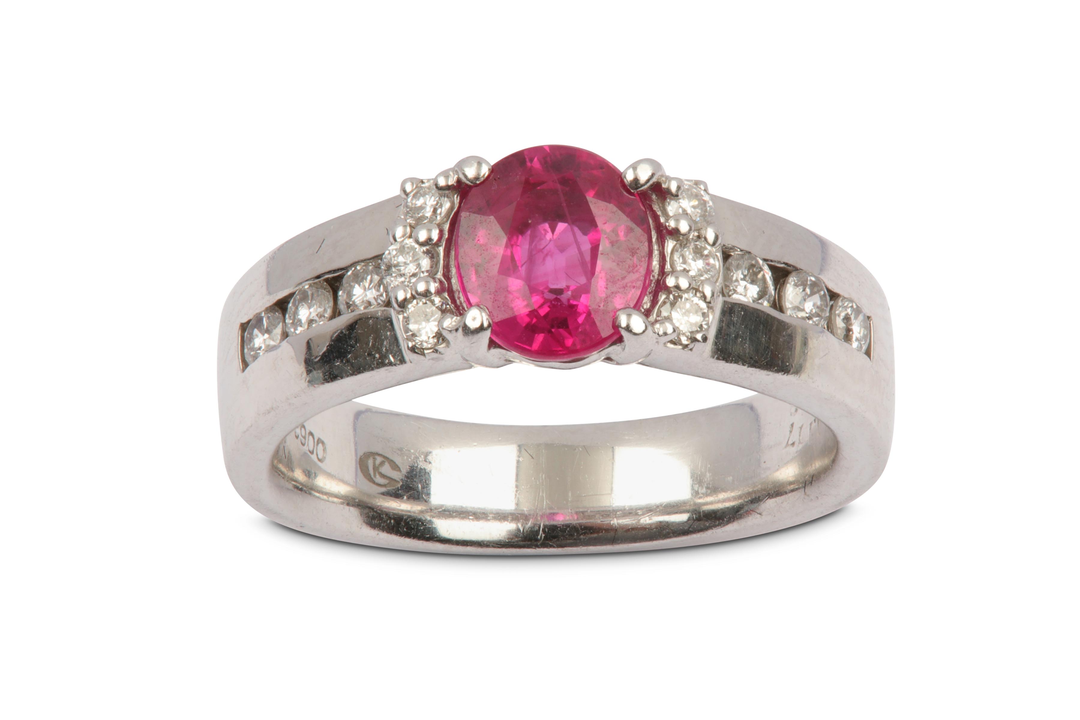 A ruby and diamond ring