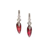 A pair of garnet and diamond 'Jewelvine' earrings,