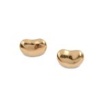 A pair of gold 'Bean' earstuds, by Elsa Peretti fo