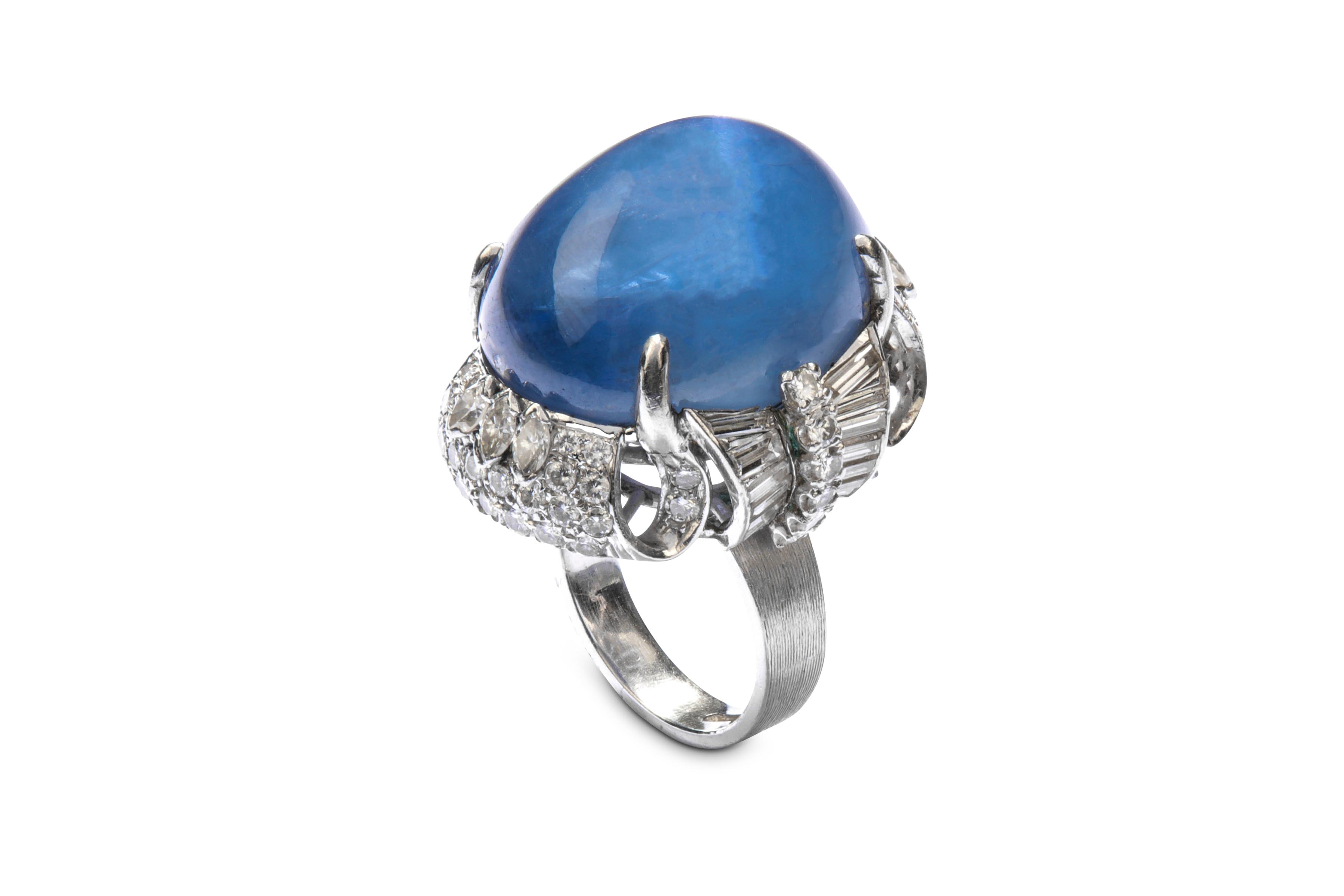 A star sapphire and diamond dress ring - Image 3 of 3